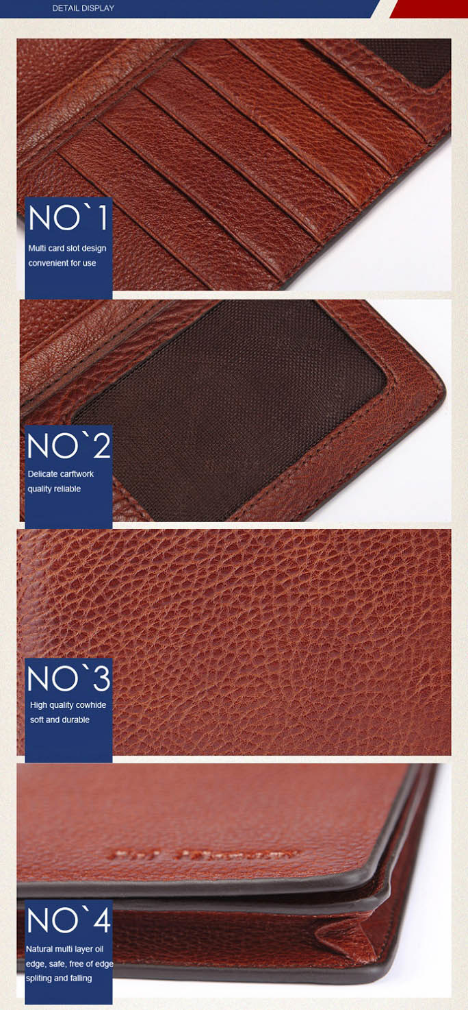 Factory Supply Cheap Price Custom Logo Genuine Leather Mens Wallets