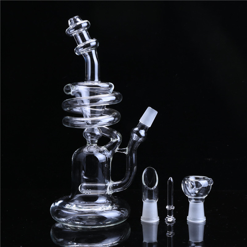 Mini Arm Tree Clean Glass Beaker Glass Water Pipe Recycler Smoking Pipe