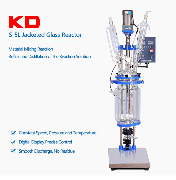 High Qualified Laboratory Double Standard Jacket Glass Reactor