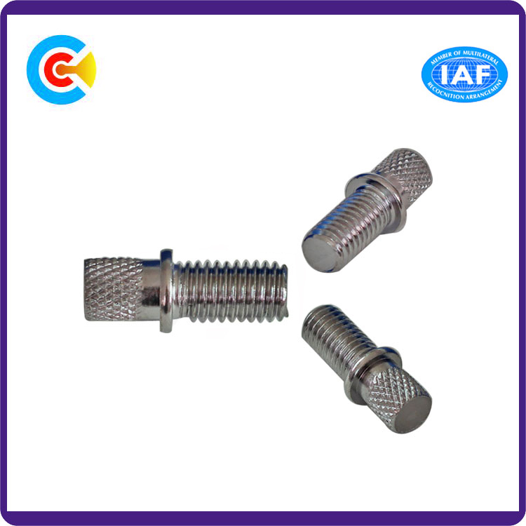 Carbon Steel/4.8/8.8/10.9 M2.5/Galvanized/Customized Double Rod Fastener Knurled Bamboo Screw