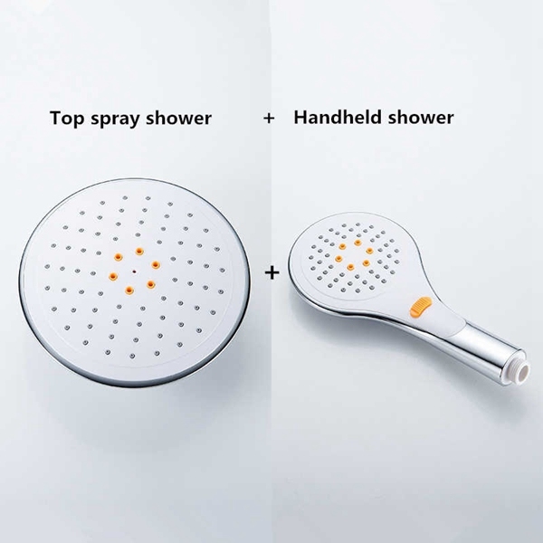 ABS Rainfall Handheld Wall Mounted Round Top White Color Shower Head with Switch