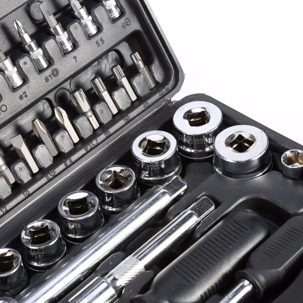 94PCS/Set Socket Ratchet Torque Wrench Extension Bar Drill Bits Automobiles Repair Tools Kit Multifunction Repair Hand Tool Kit