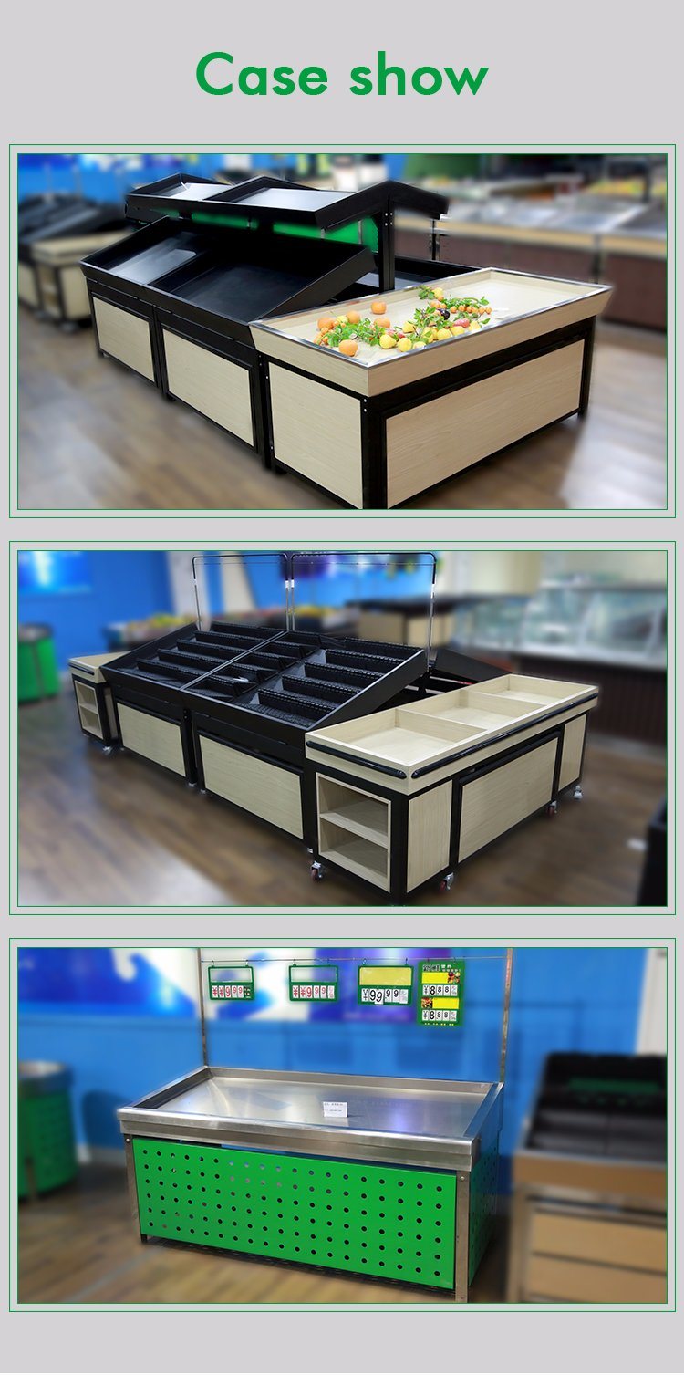 High Quality Supermarket Wood Display Rack for Vegetable and Fruit