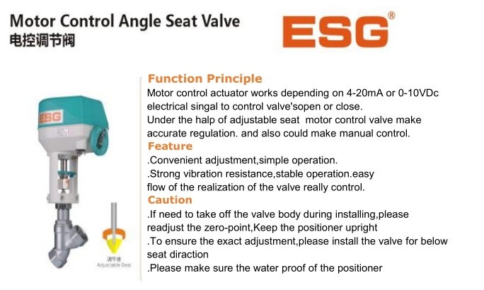 Esg Motor Control Angle Seat Valve