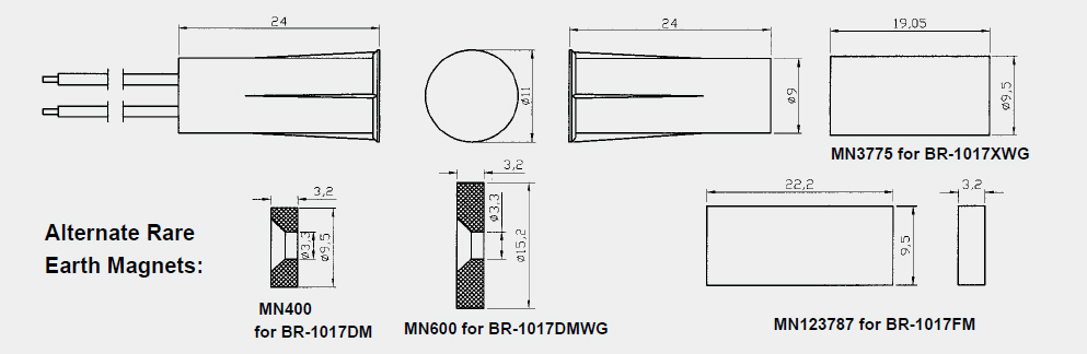 Magnetic Contact Switch for Burglar Alarm (BR-1017)