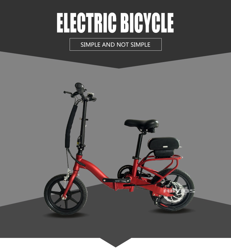 Mini Folding Red Electric Bike for Adult and Kid