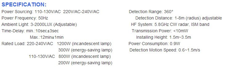 AC 110V-240V 50Hz 360 Degree Mini Recessed PIR Ceiling Occupancy Motion Sensor Detector Switch