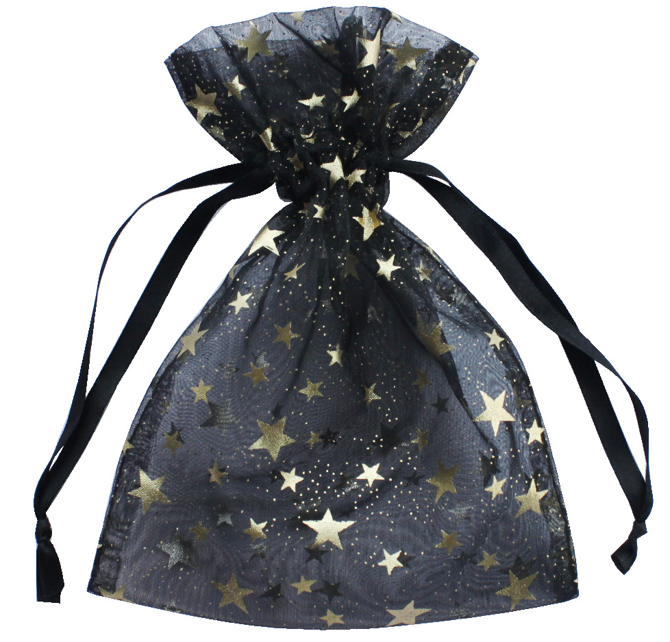 Nobel Luxury Custom Printed Organza Pouch Jewellry Satin Ribbon Drawstring Pouch (COB-1135)