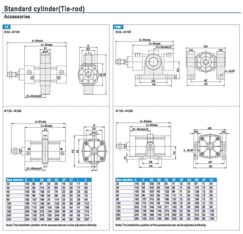 Sc80 Series Standard Air Pneumatic Cylinder ISO6430 Airtac