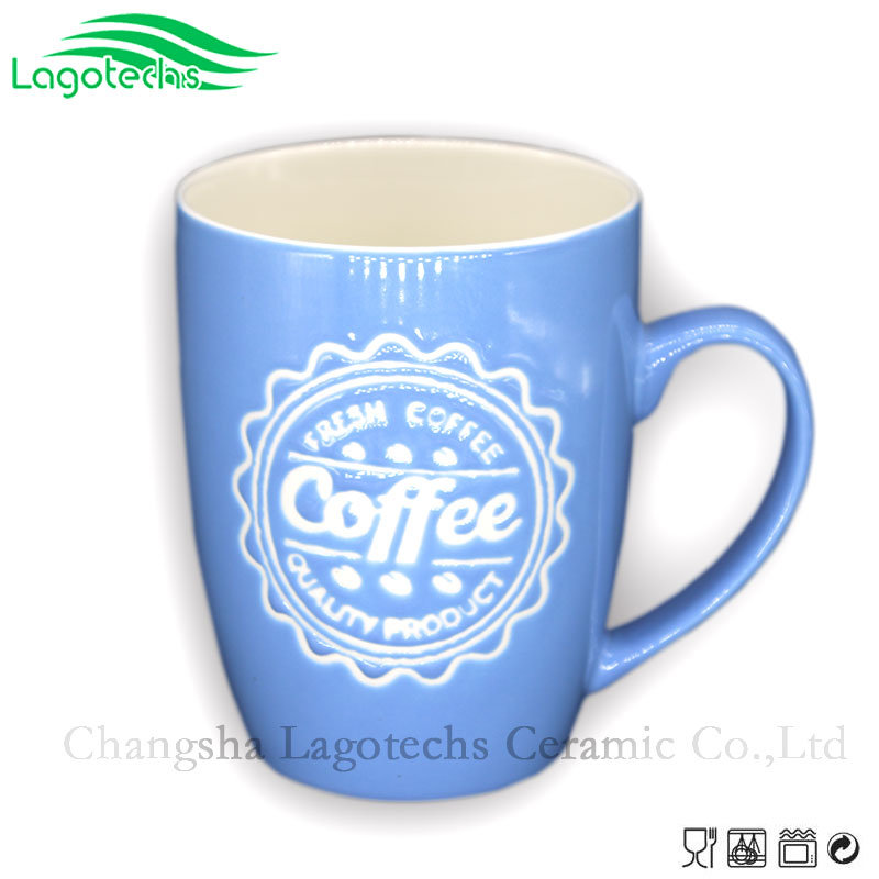 Promotional Embossed Mugs with Coffee Sign