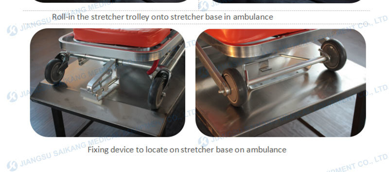 Medical Adjustable Ambulance Patient Stretcher Trolley