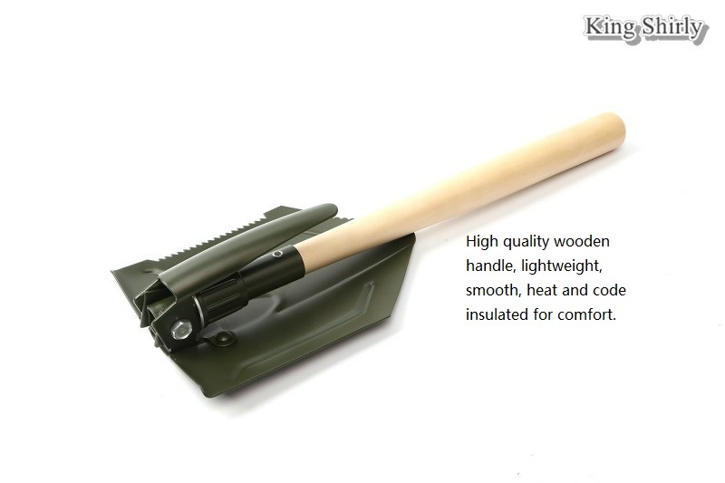 Multi-Functional Folding Shovel Wooden Handle for Garden Camping