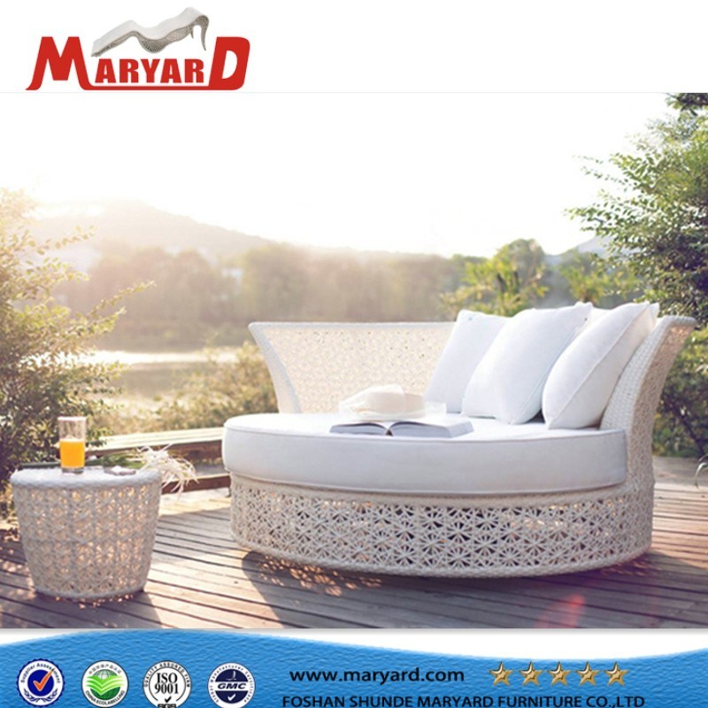 New Outdoor Sofa Daybed Rattan Patio Round Chaise Lounge Sun Bed, Outdoor Sofa Daybed