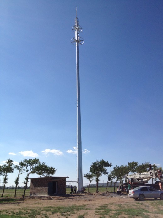 Self Supporting Galvanized Monopole Communication Steel Tower