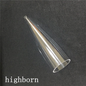 Two Ends Open Clear Conical Shape Quartz Glass Tubing