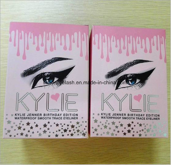 New Kylie Pink Delicate Soft Waterproof Non-Blooming Eyeliner in Pen Black Liquidity