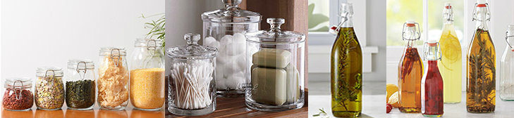 Wholesale Kitchen Storage Glass Jar Canister with Screw Glass Lid