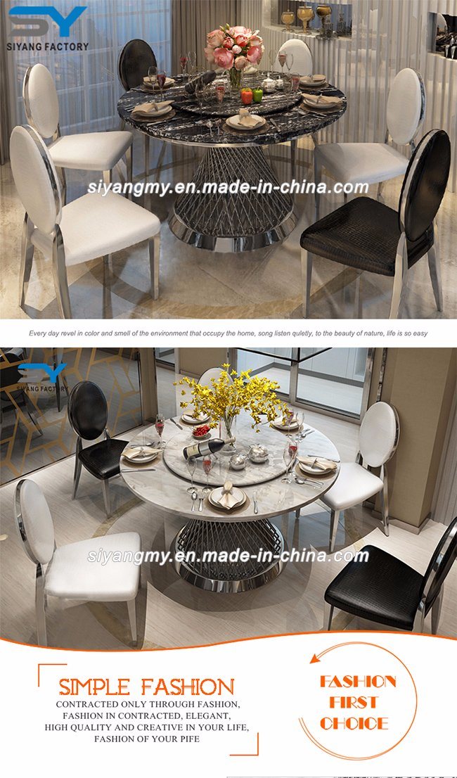 Stainless Steel Furniture Set Round Table Dining Table Chair