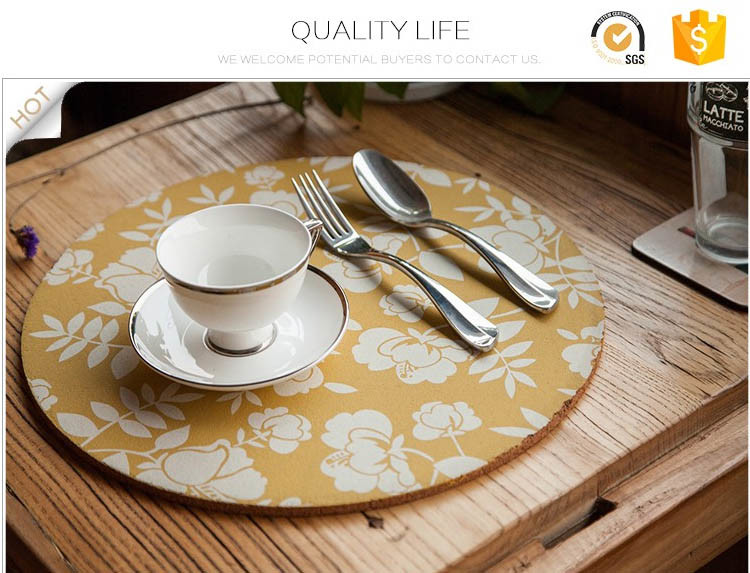 Round Shape Printed Paper Drawing Hot Food Serving Table Mat