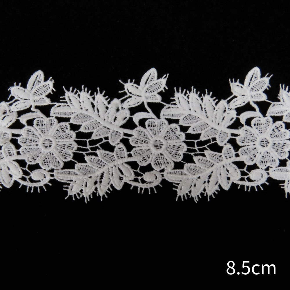 High Quality Embroidery White Flower Chemical Water Soluble Lace