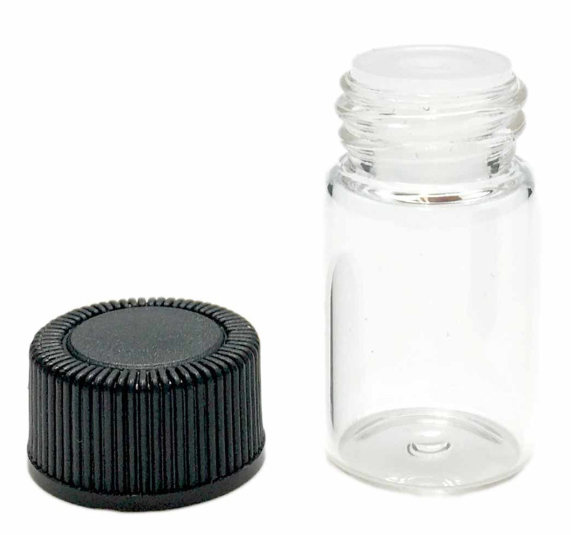 2ml Mini White Transparent Glass Essential Oil Reagents Refillable Sample Bottle Brown Glass Vials with Cap