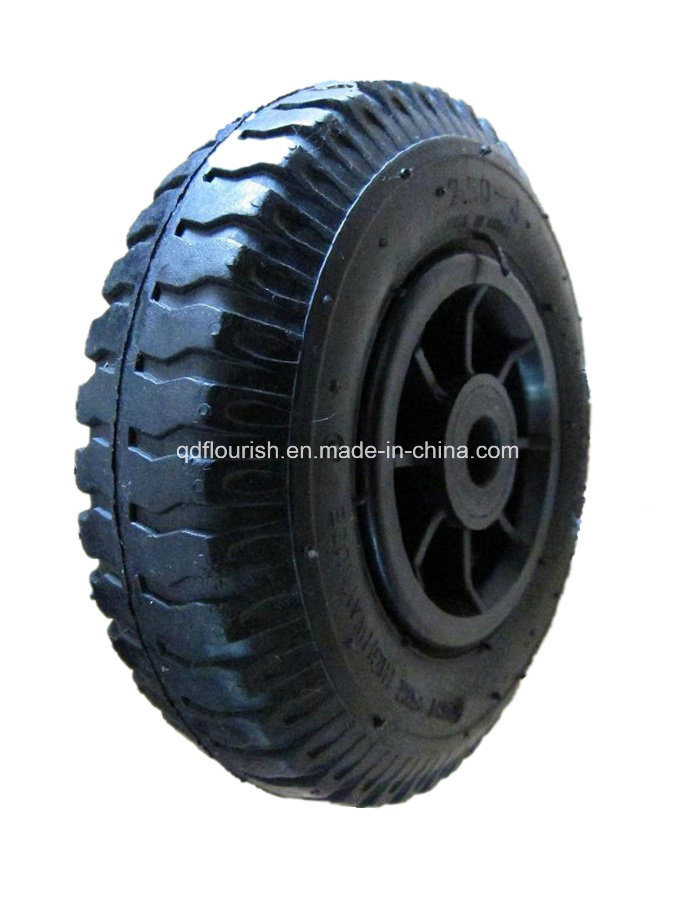 Plastic Rim 2.50-4 Solid Rubber Wheel Tyre for Cart Wheel