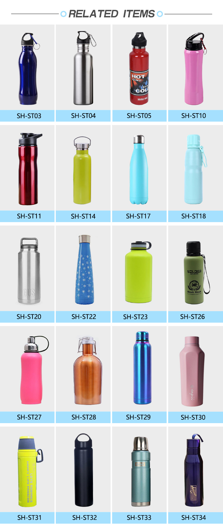 Customized Drinkware Double Wall Stainless Steel Insulated Water Bottle