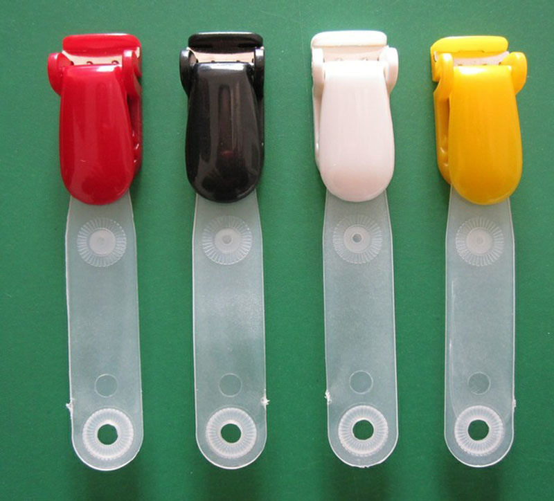 Plastic Suspender Clip with Clear Vinyl Strap for ID Card Holder or Badge Holder