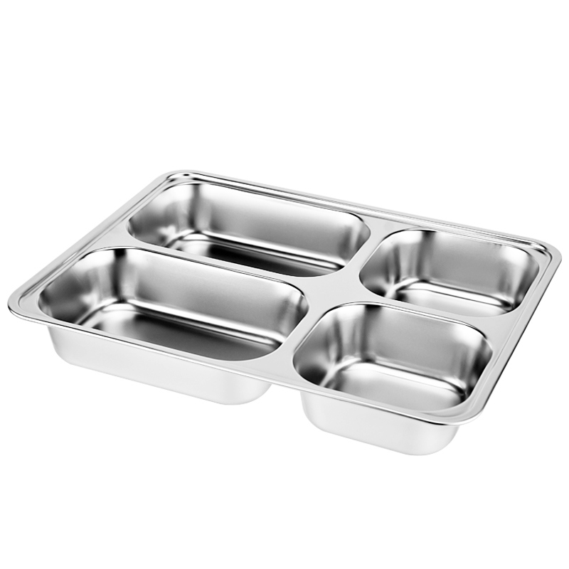 4 /5 Grids 304 Stainless Steel Dinner and Lunch Plate Container