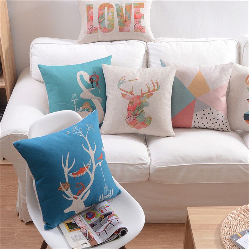 Square Decorative Living Room Sofa Car Back Pillows Cover