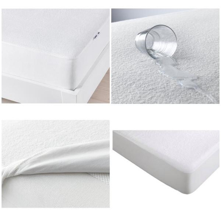 Light Soft White Color Waterproof Hypoallergenic Quilted Mattress Protector