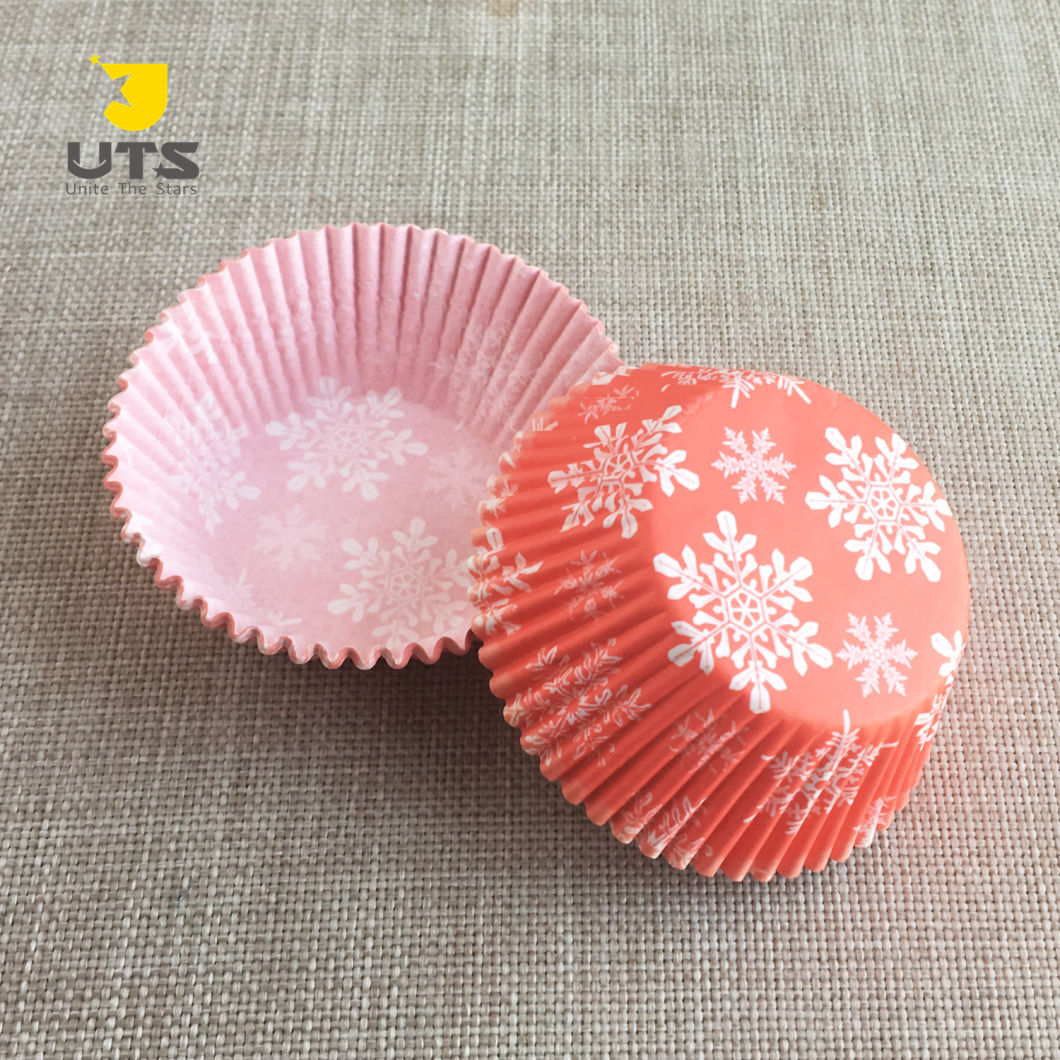 Custom Grease Proofing Food Grade Snowflake Muffin Paper Cup