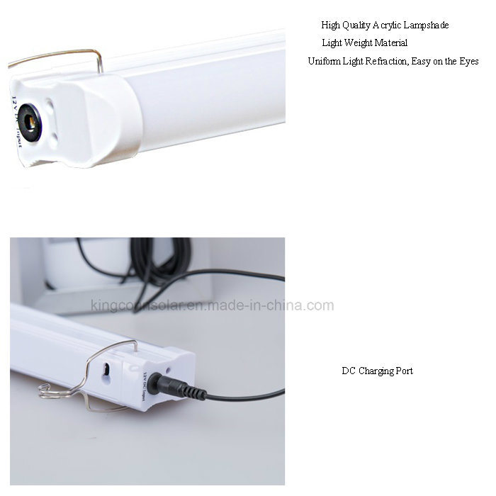 LED Tube Fluorescent Lamp Solar Power Home Indoor Outdoor Light