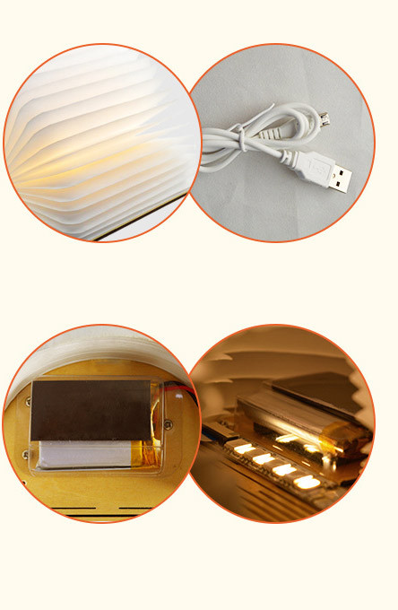 LED Reading Book Lamp with Wood Cover for Christmas Decoration