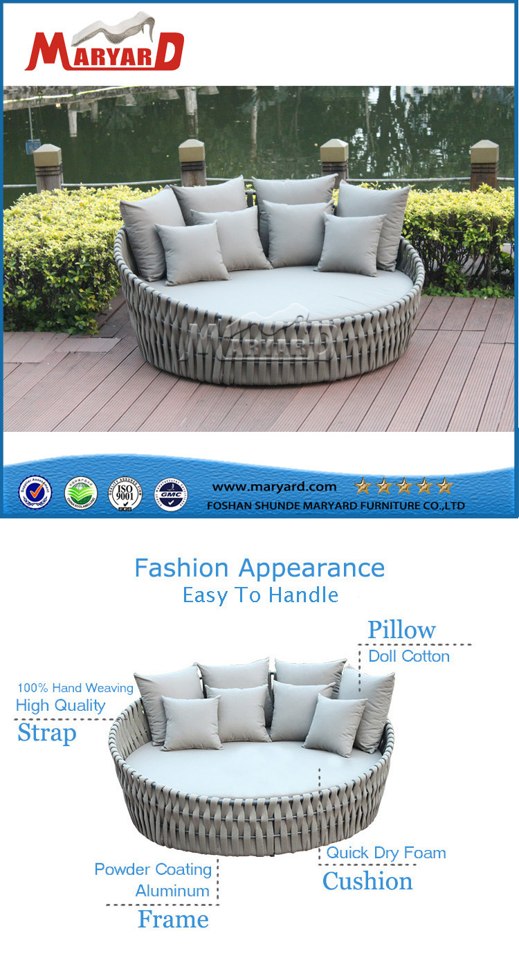 New Outdoor Sofa Daybed Rattan Patio Round Chaise Lounge Sun Bed, Outdoor Sofa Daybed