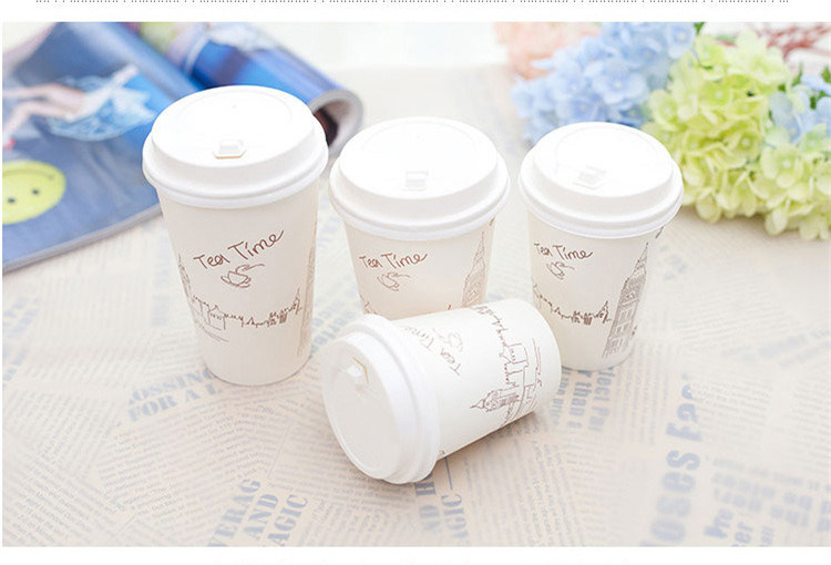 Custom Coffee Paper Cup with Cap and Hot Drink Cup