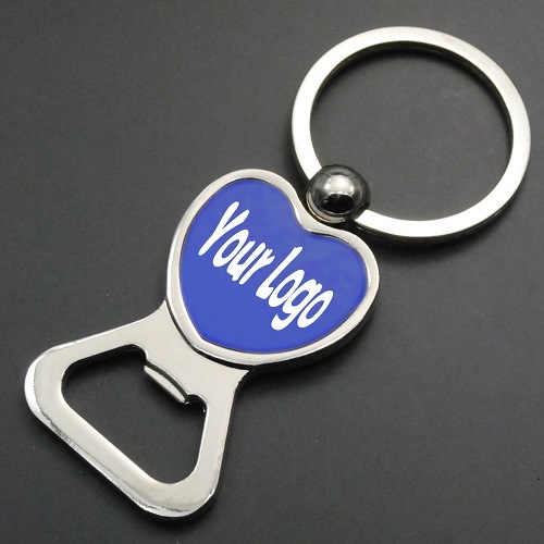 Heart Shape Zinc Alloy Bottle Opener Keychain