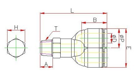 Px Series Pneumatic Plastic Body Brass Thread Pipe Fitting