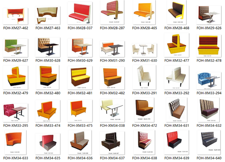 Commercial Button Tufted Booth Restaurant Seating with Table in Good Quality (FOH-XM29-626)