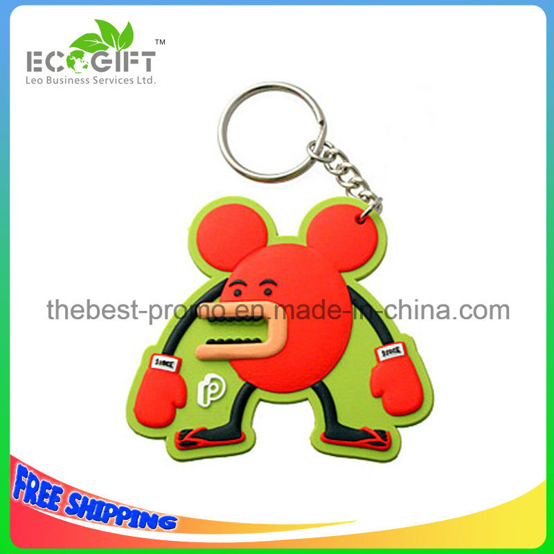 MOQ 100PCS 2D/3D Custom Promotional Soft Plastic PVC Keychain