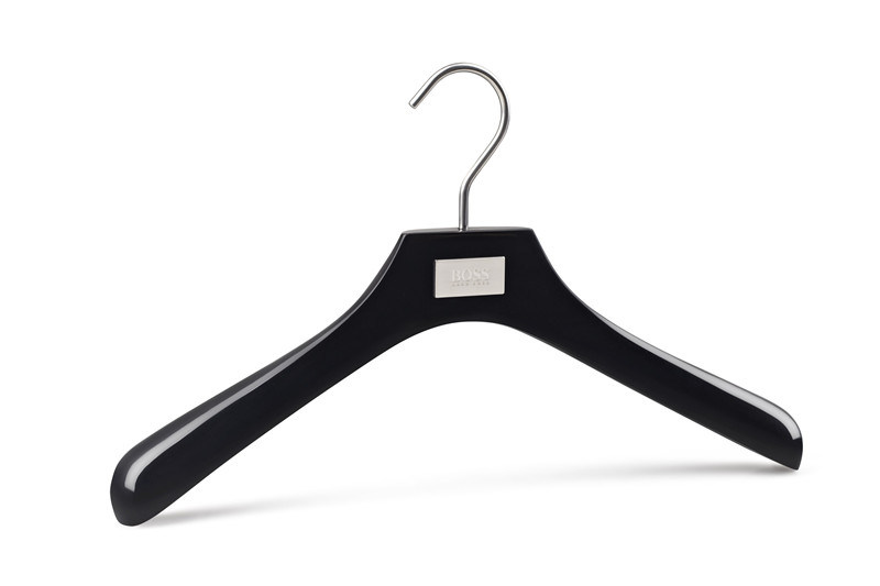 Luxury Wooden Man/Woman Coat Hanger with Metal Plate Logo