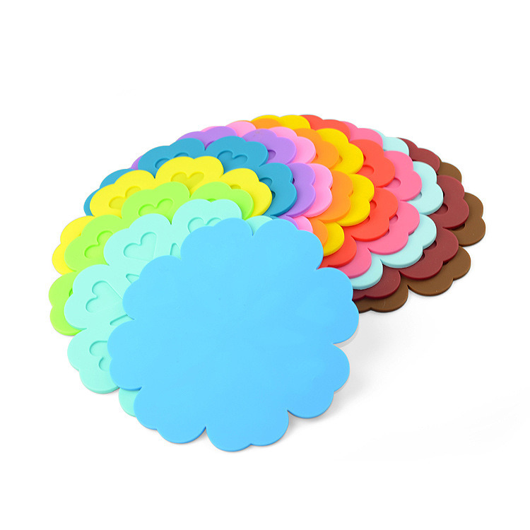 Promotional Custom Logo Rubber Silicone Coaster Heart Shape Cup Mat