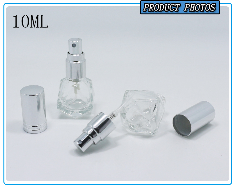 10ml Diamond Shape Clear Glass Spray Bottle for Oil Perfume