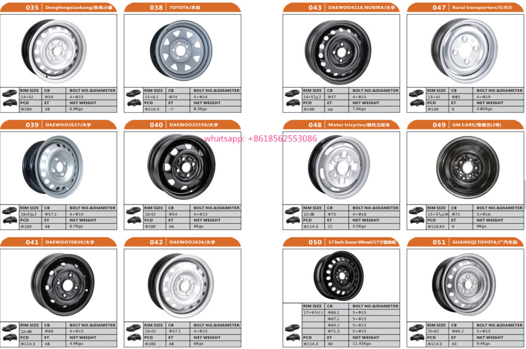 Auto Parts Aluminim Iron Steel Car Tyre Trailer Wheel Rims