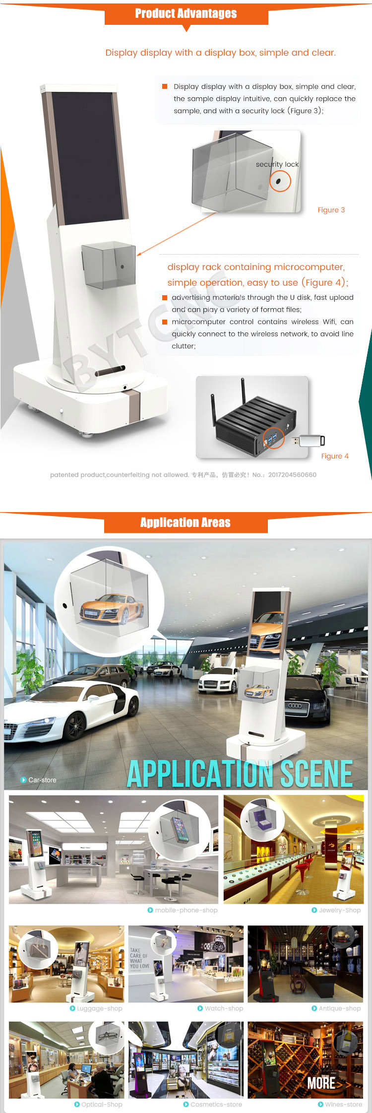 Byt6 Smart Rotate Hot Sale Digital Signage Display Stands