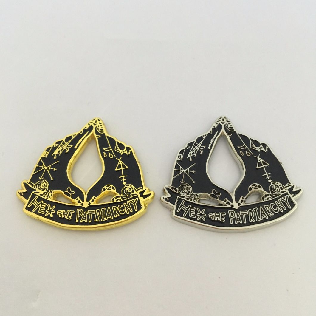 New Special Design Hands Shape Gold Silver Lapel Pins (bd-011)