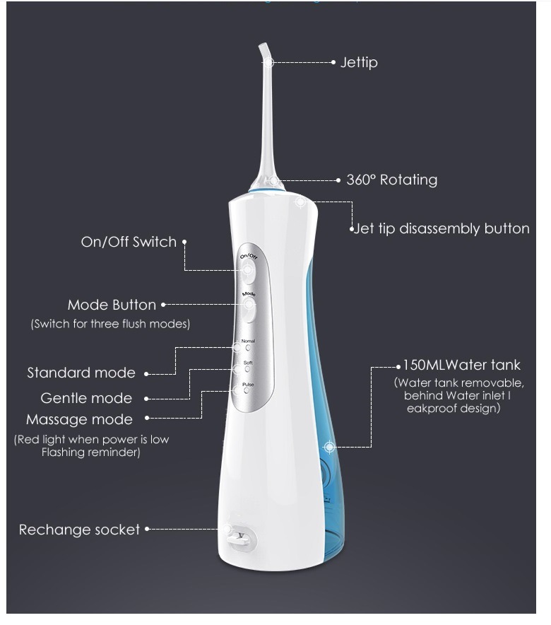 Oral Dental Jet Teeth Whitening Irrigator Portable Type