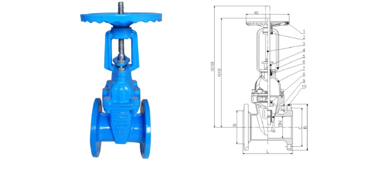 Pn16 Resilient Seated Non Rising Stem Wedge Gate Valve