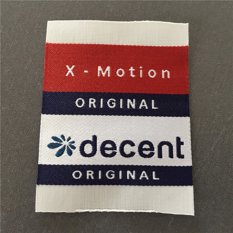 Custom 75D High Density Straight Cutting Logo Brand Woven Label for Garment/Clothing Fabric