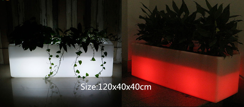 Plastic Glow LED Cubic Indoor&Outdoor Garden Flower Pot